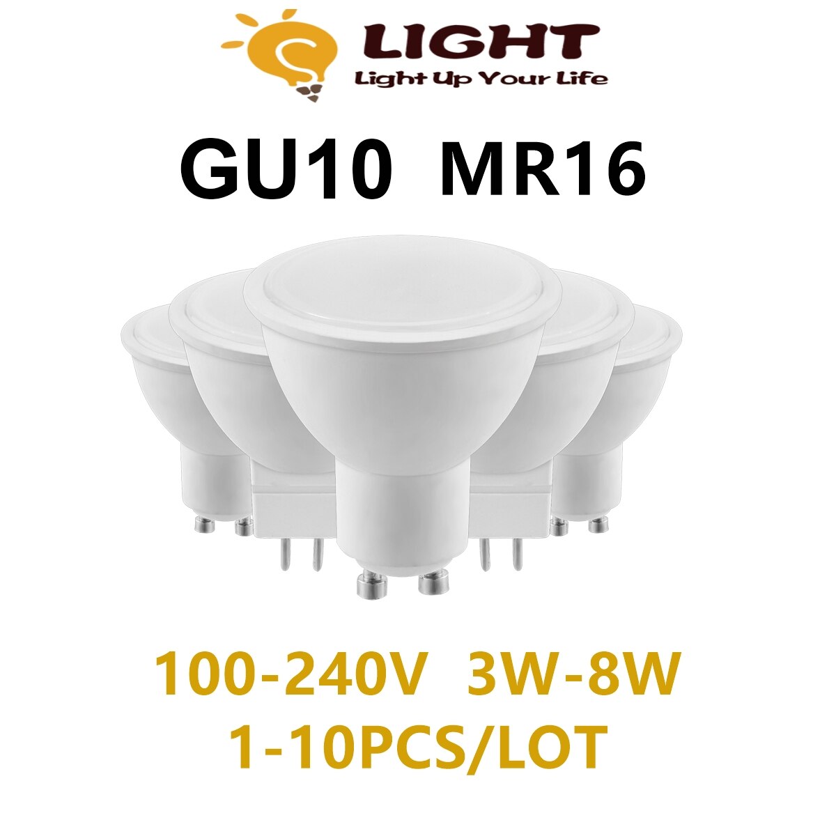 LED ƮƮ ҷΰ , GU10, GU5.3, 100V-240V, 3W-8W, ֵ,   ü, 50W, 100W, ξ 
